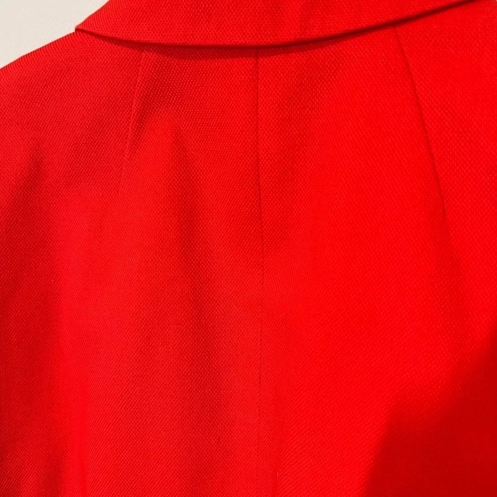 Talbots Classic Cotton Stretch Lined 3-Button Blazer in Tomato Notch Lapel‎ Sz 8
